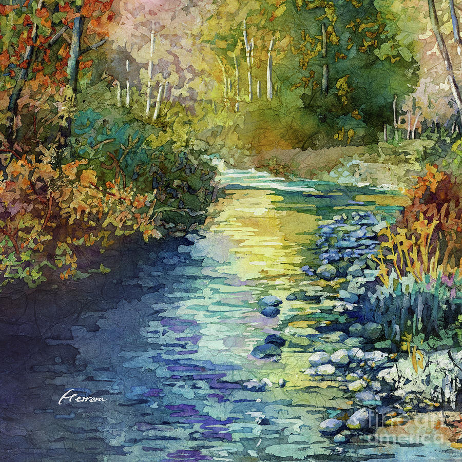 Creekside Tranquility - Autumn Creek Painting