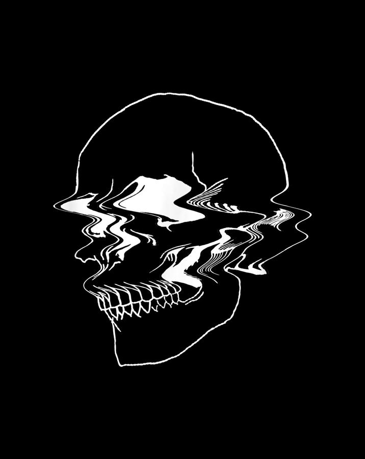 Creepy Cool EGirl EBoy Pastel Goth Vaporwave Glitch Skull Digital Art ...