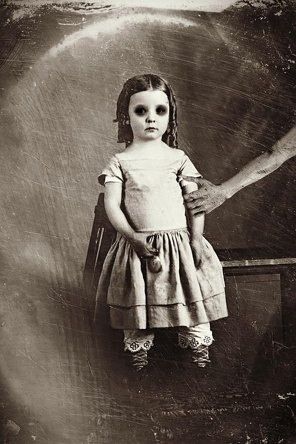 Creepy Girl Bizarre Photo Victorian Hand Photograph by Deborah Lynne ...