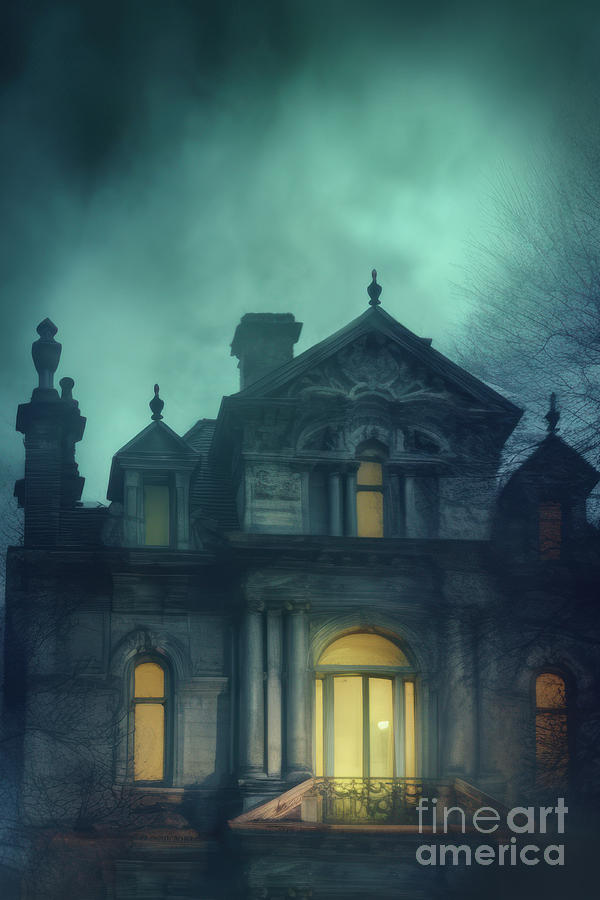 Creepy Mansion At Night Photograph by Lee Avison - Fine Art America