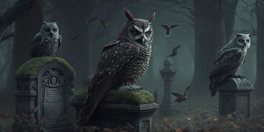 Creepy Owls Mixed Media by Alfie Carter - Fine Art America