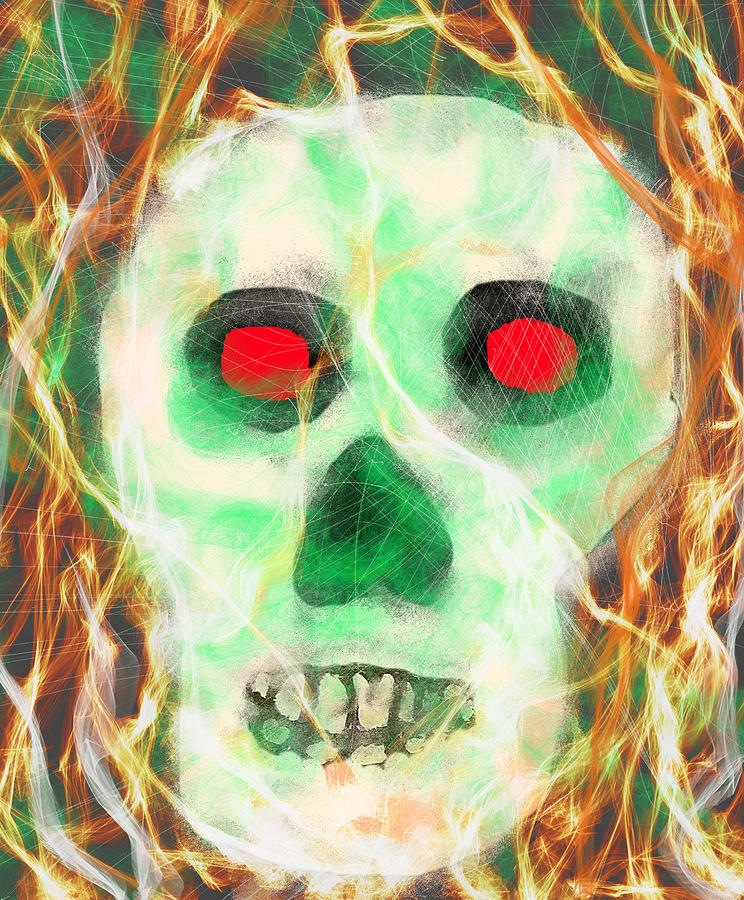 Creepy Skull Unfiltered Digital Art by Cindys Creative Corner