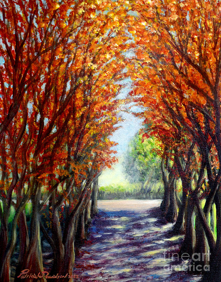 Crepe Myrtle Autumn Splendor Painting by Pat Davidson