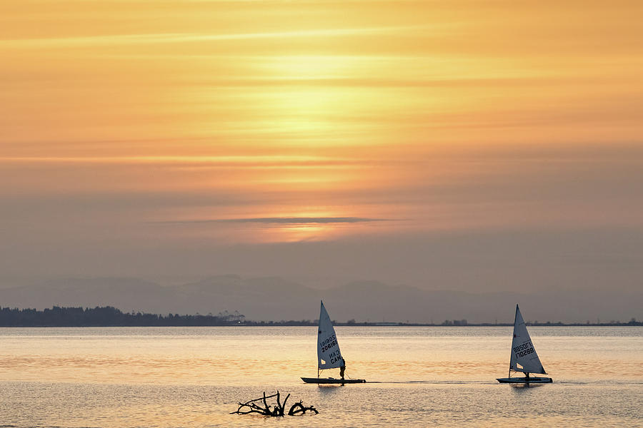Crescent Beach Yacht Club Boats at Sunset Photograph by Michael Russell