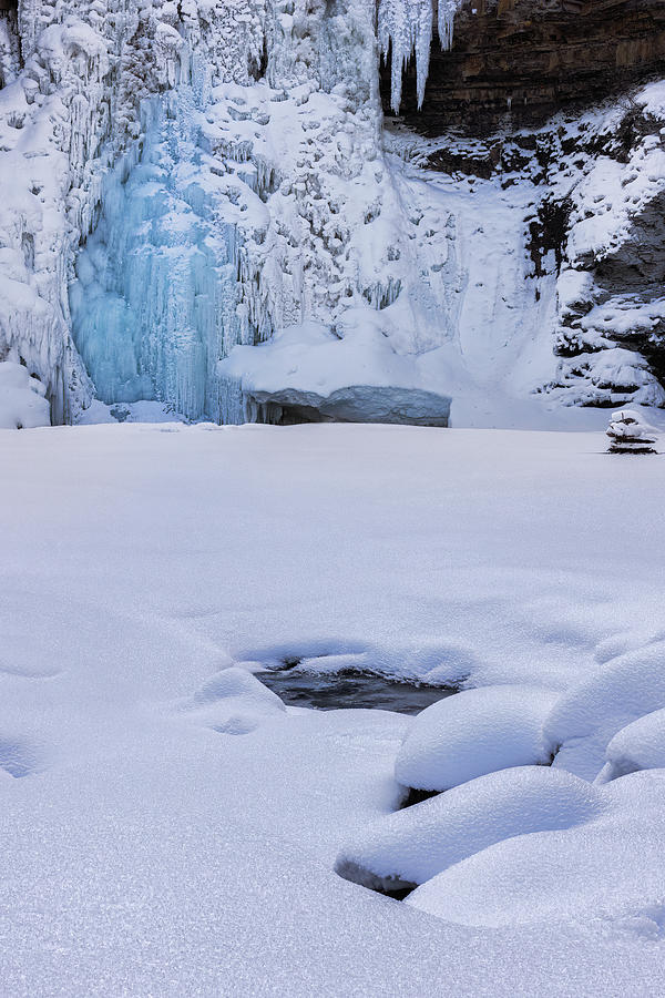 Crescent Falls in Winter - Vertical Photograph by Alex Mironyuk