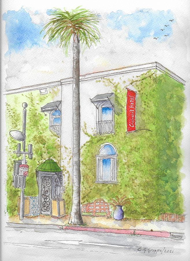 Crescent Hotel in Beverly Hills, California Painting by Carlos G Groppa