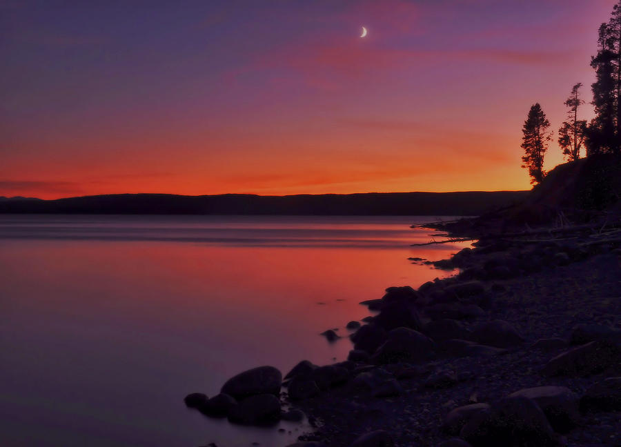 Crescent Moon At Sunset Photograph by Stephen Vecchiotti