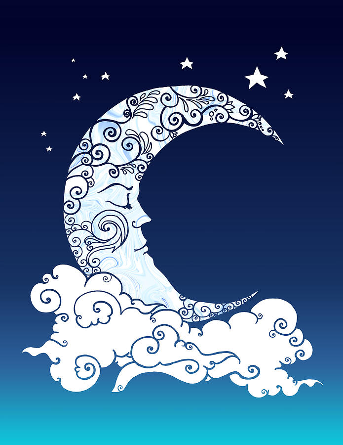 Crescent Moon Dreams Digital Art