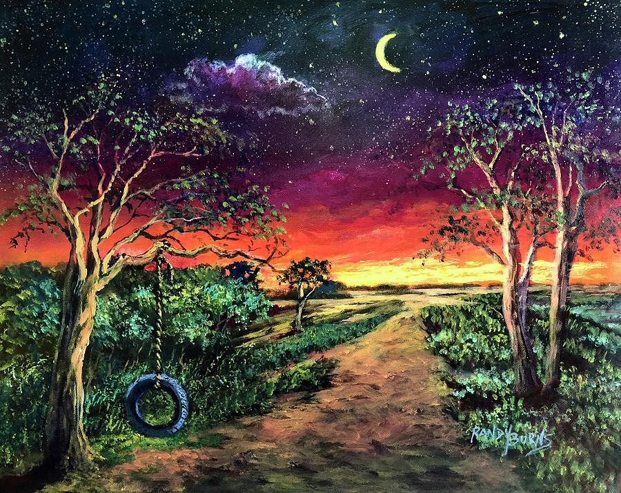 Crescent Moon Memories Painting by Rand Burns