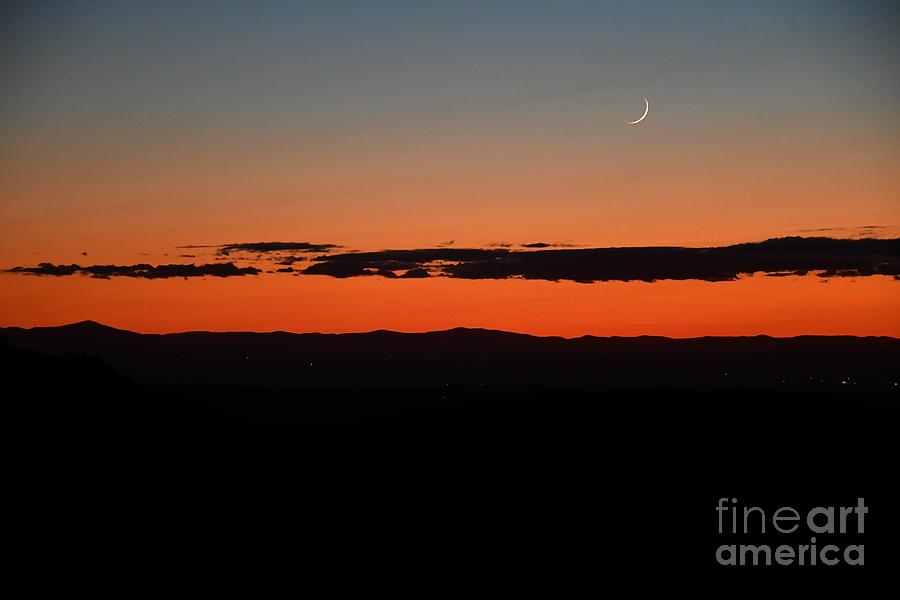 Crescent Moon Sunset Photograph
