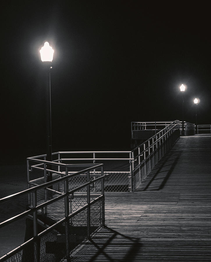 Crest Pier Facing East at Night Photograph by Jason Fink