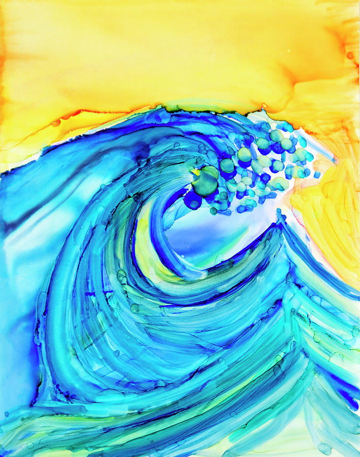 Cresting Ocean Wave Painting by Her Arts Desire