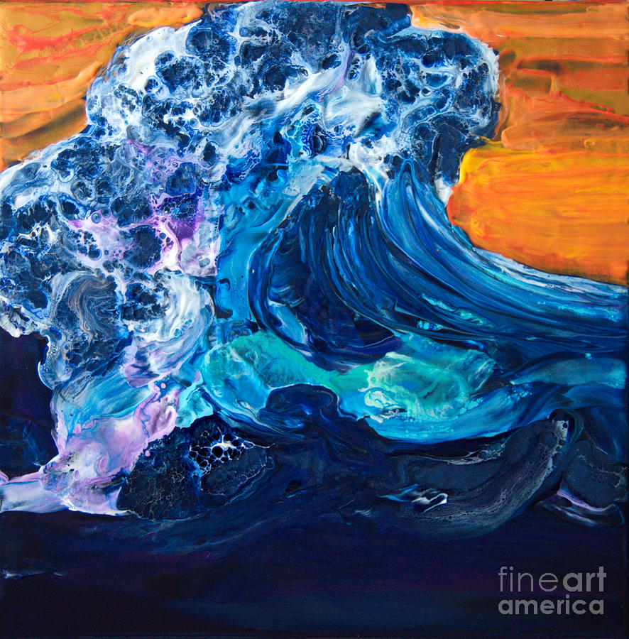 Cresting wave 8199 Painting by Priscilla Batzell Expressionist Art Studio Gallery