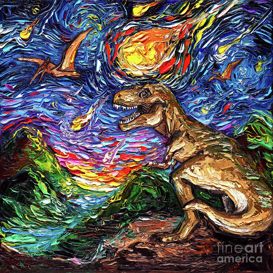 Cretaceous Night Painting by Aja Trier
