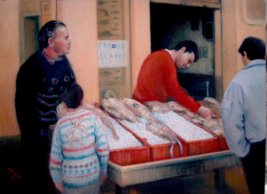 Crete Market Painting by Donelli  DiMaria