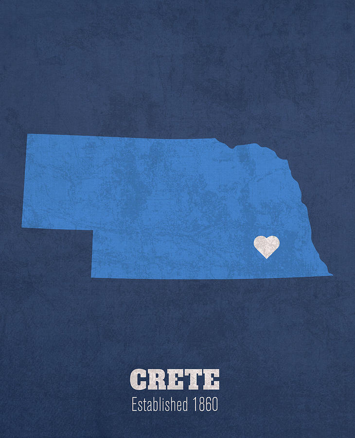 Crete Nebraska City Map Founded 1860 Creighton University Color Palette ...