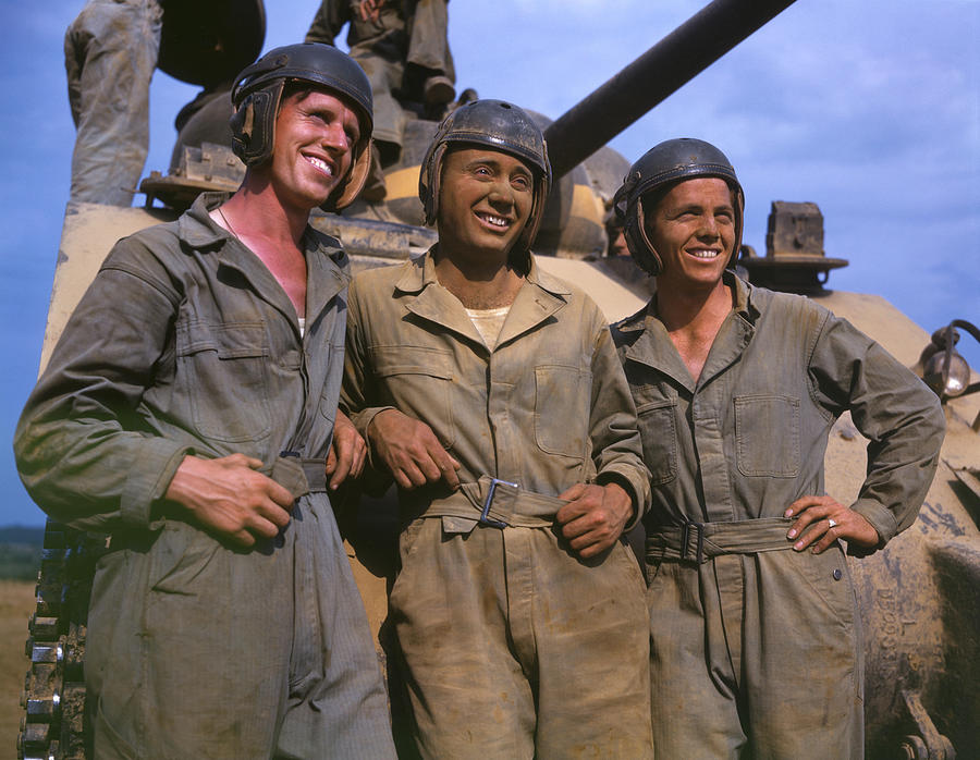 Crew of an M4 tank at Ft. Knox, Ky., June, 1942 Digital Art by Celestial Images