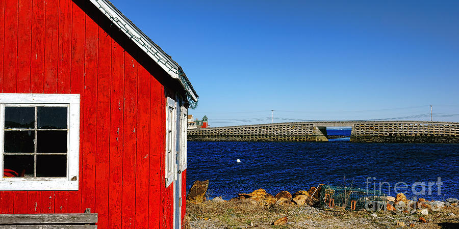 Cribstone Bridge and Red Shack Photograph by Olivier Le Queinec