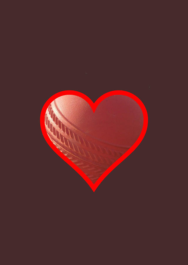 Cricket Ball Heart Digital Art by Ali Baucom