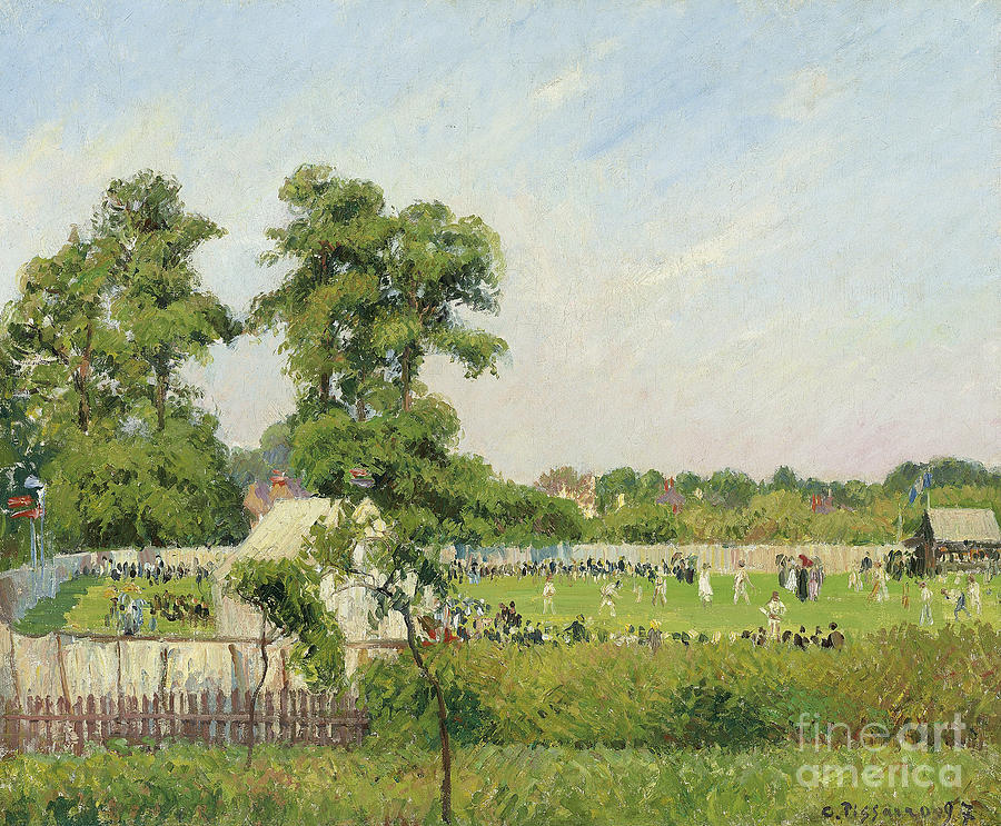 Cricket Match at Bedford Park, London, 1897 Painting by Camille Pissarro