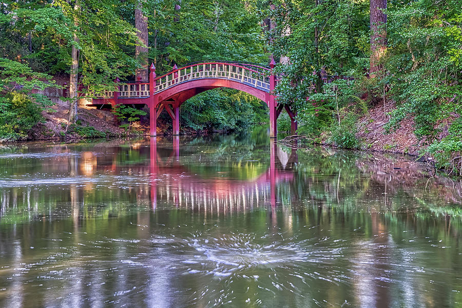 Crim Dell Bridge Reflected Photograph by Jerry Gammon
