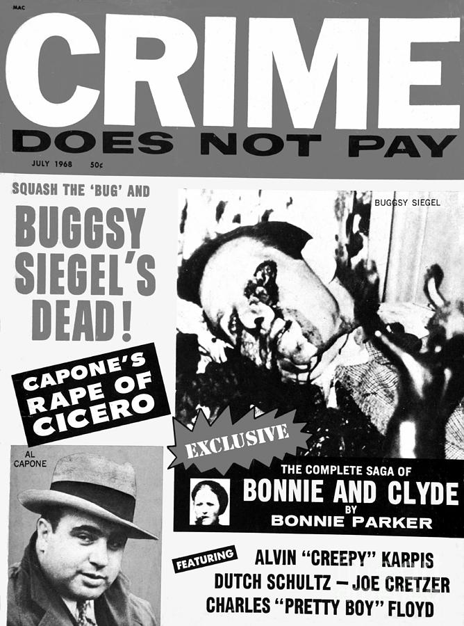 Crime Magazine 1966 Black And White Photograph