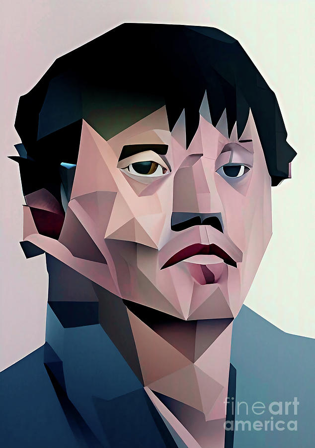 Criminal Charles Ng geometric portrait Digital Art by Christina Fairhead