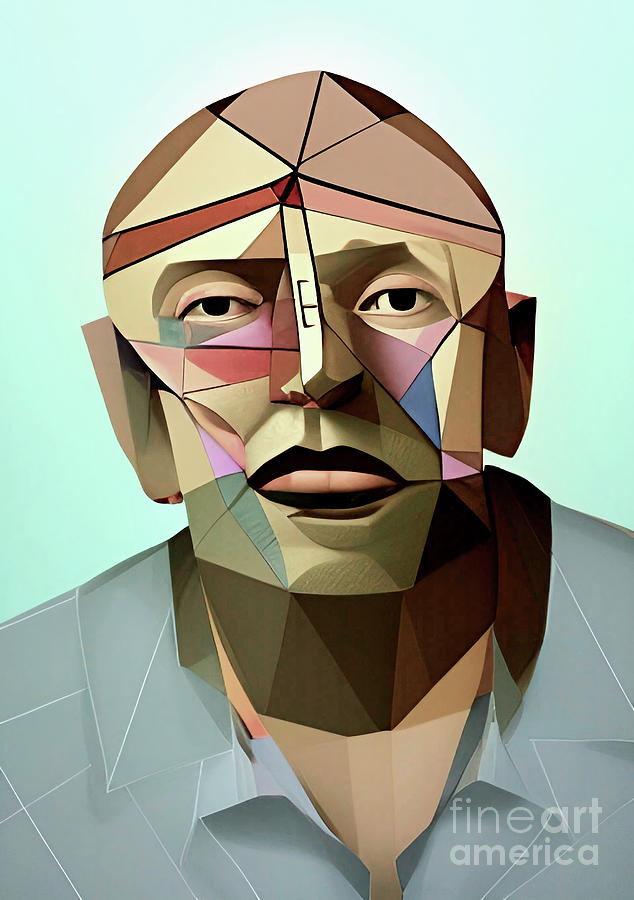 Criminal Tony Ables geometric portrait Digital Art by Christina Fairhead