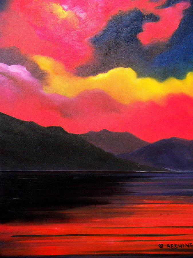 Crimson clouds Painting by Sergey Bezhinets