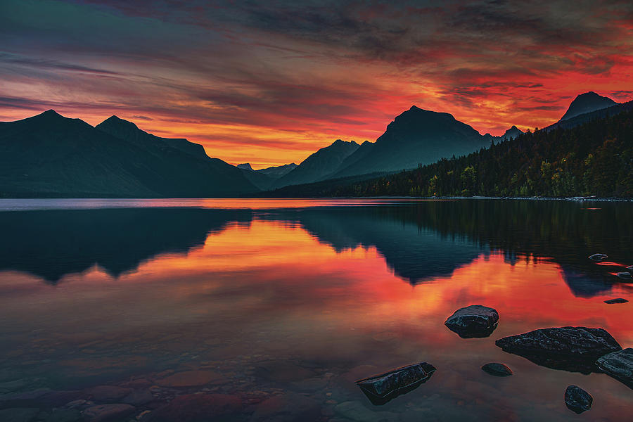 Crimson Dawn at West Glacier Photograph by Adam Mateo Fierro