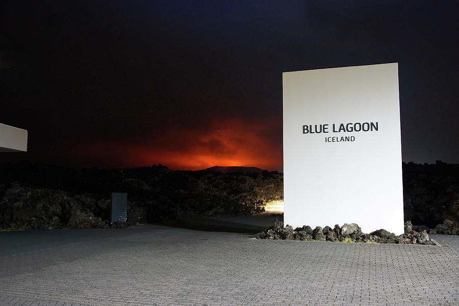 Crimson mountains, blue lagoon Photograph by Christopher Mathews