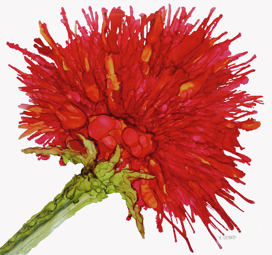 Red Flower Painting - Crimson Red Flower by NL Galbraith