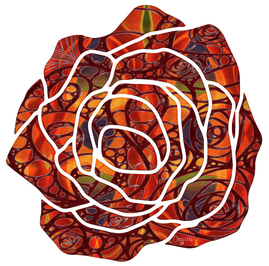 Crimson Rose - Contemporary Flower Abstract Art Digital Art by Omaste Witkowski