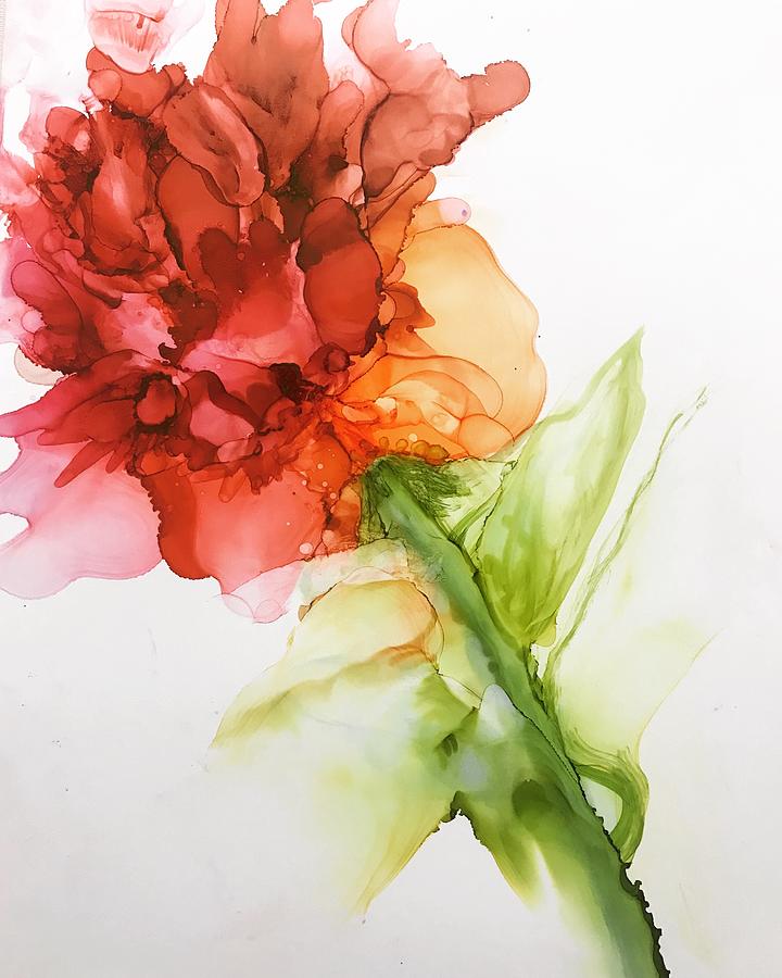 Rose Painting - Crimson Suffuse  by Mehwish Kamran