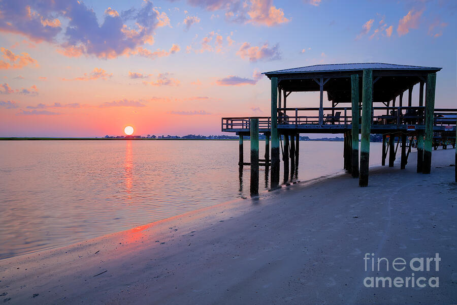 Crimson Sunset on Tybee Island Photograph by Shelia Hunt