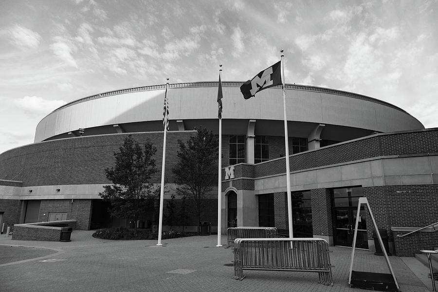 Crisler Center in black and white Photograph by Eldon McGraw