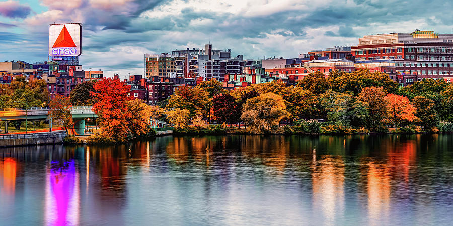 Crisp Autumn Morning Along The Charles River - Boston Panorama Photograph by Gregory Ballos