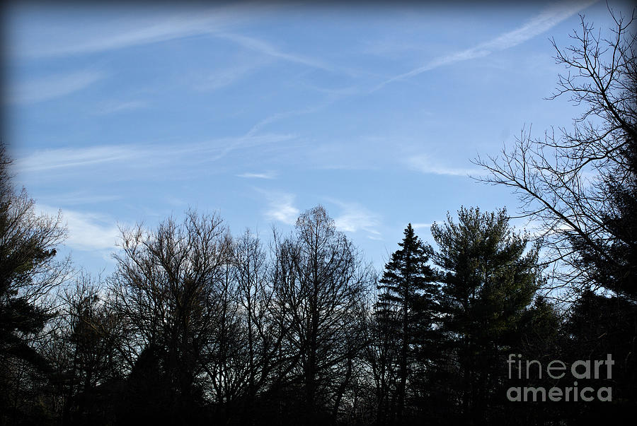 Blue Sky Photograph - Criss Cross Cloud Formations by Frank J Casella