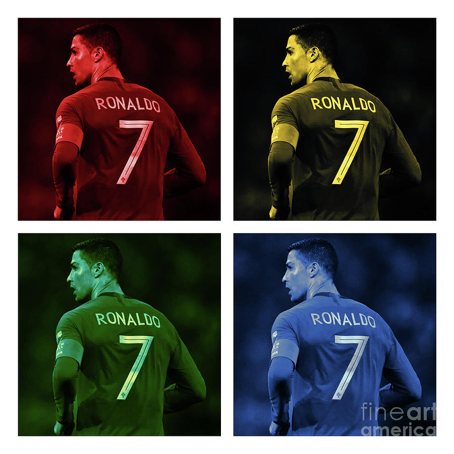 Cristiano Ronaldo Colorful Art Collage Design Digital Art By Gng Bros