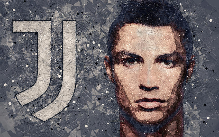 Cristiano Ronaldo Juventus FC 4k geometric art face Italy Serie A ...