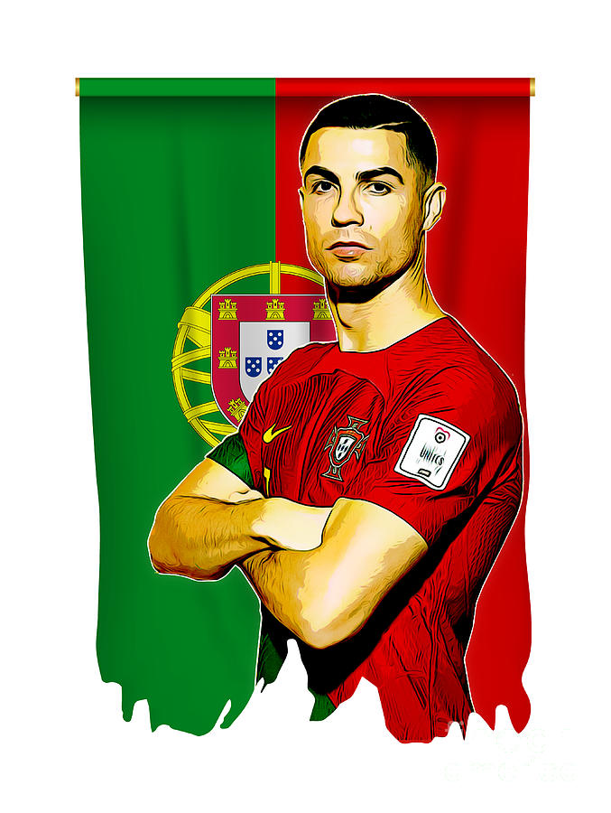 Cristiano Ronaldo Portugal Flag Digital Art by Kirania Finest - Fine ...