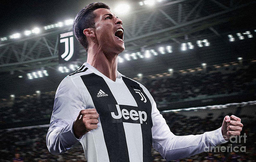 Cristiano Ronaldo scream Digital Art by 