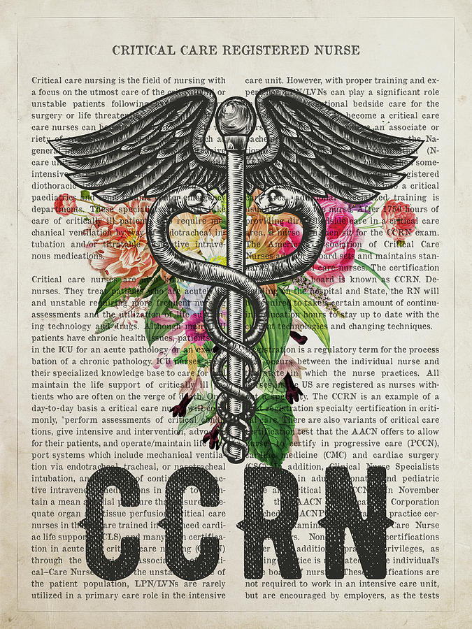Critical Care Registered Nurse With Flowers Print Ccrn Digital Art
