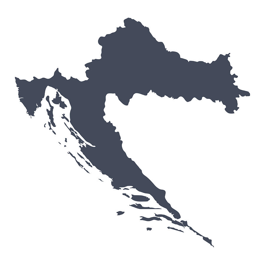 Croatia country map Drawing by Mattjeacock