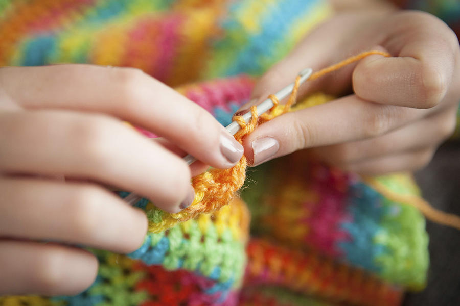 Crocheting a Blanket Photograph by Lee Thompson