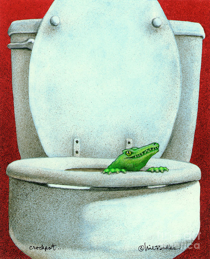 Crocodile Painting - Crockpot... by Will Bullas