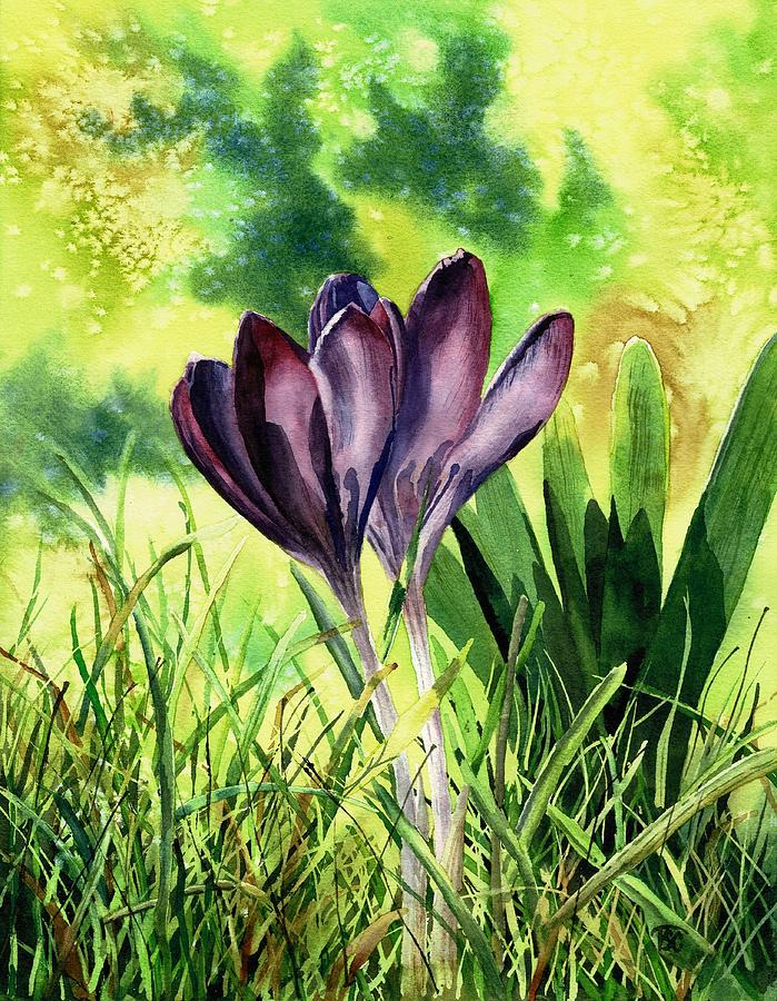 Crocus Painting by Tammy Crawford
