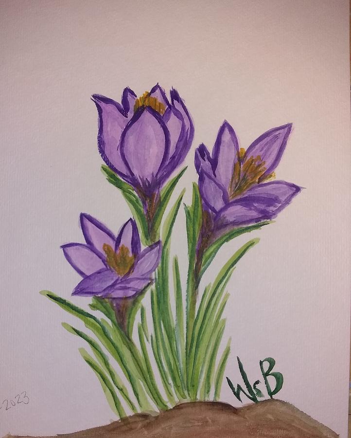 Crocus Painting by Wendy Brooker - Fine Art America