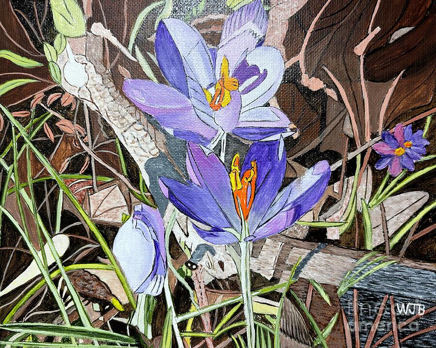 Crocus Painting by William Bowers