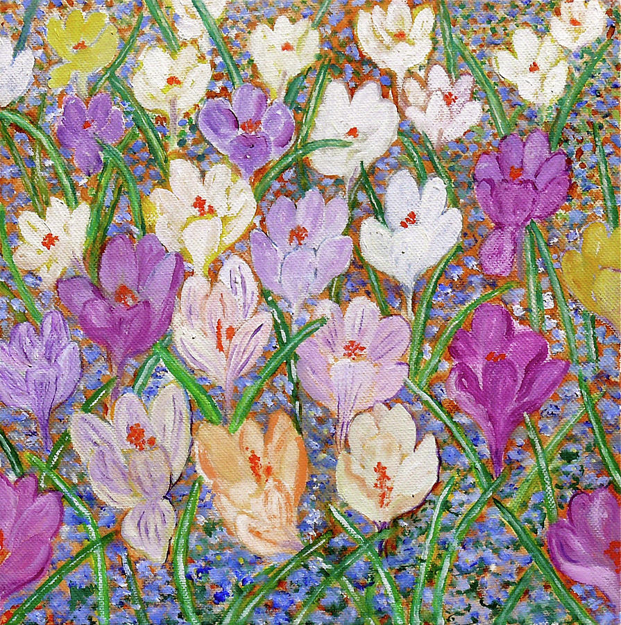 Crocuses Painting by Ann Breeden - Fine Art America